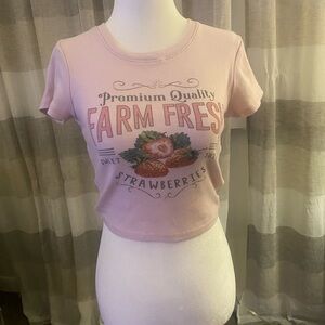 Strawberry Graphic Crop Top